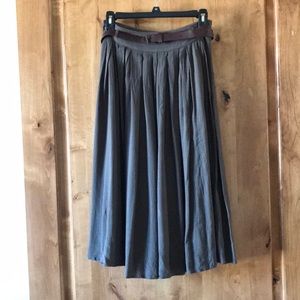 Pleated Olive Green Skirt